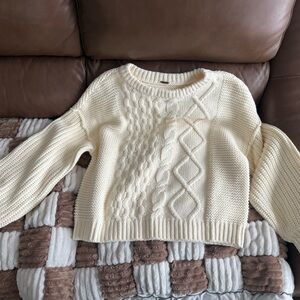 Cream Cable Knit Sweater